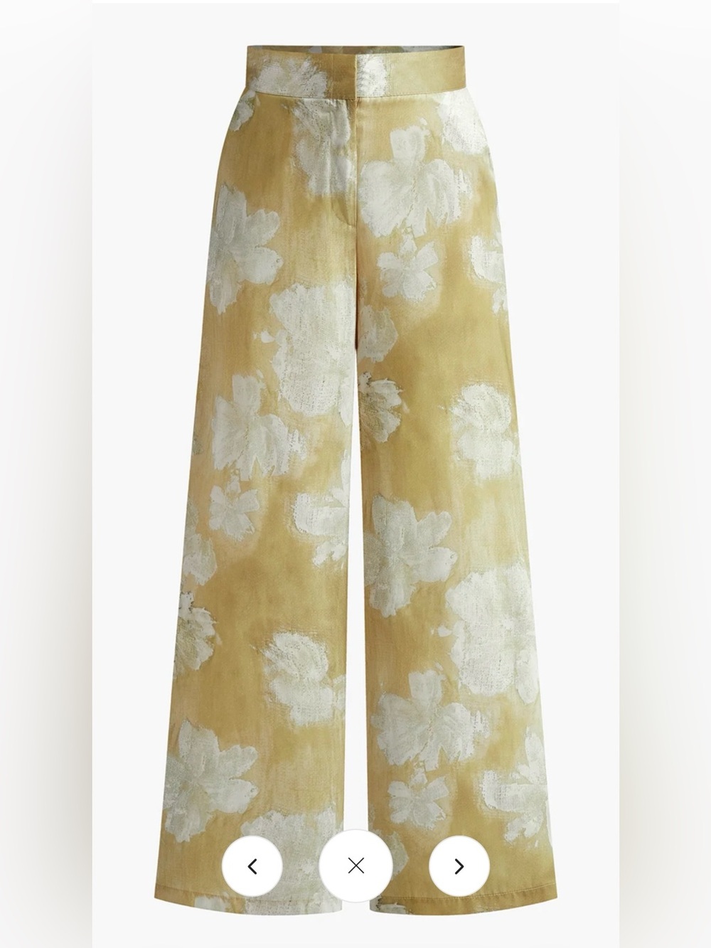 Commense Yellow Floral Wide-Leg Pants